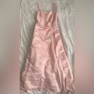 Vintage “DOLLAR” Baby Blush Pink Satin Dress Perfect For Homecoming/Prom